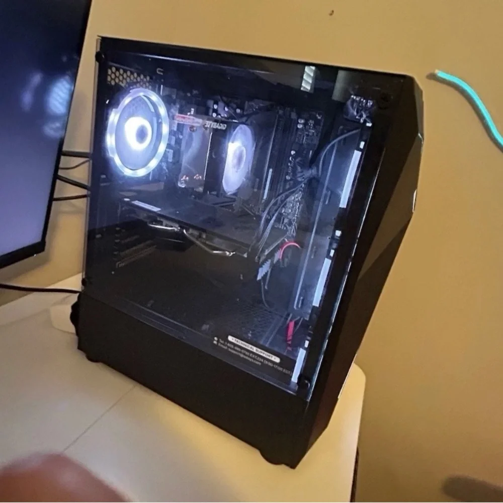 STGAUBRON Tower Desktop PC, GIGABYTE GPU, RGB Lighting, USB, Black